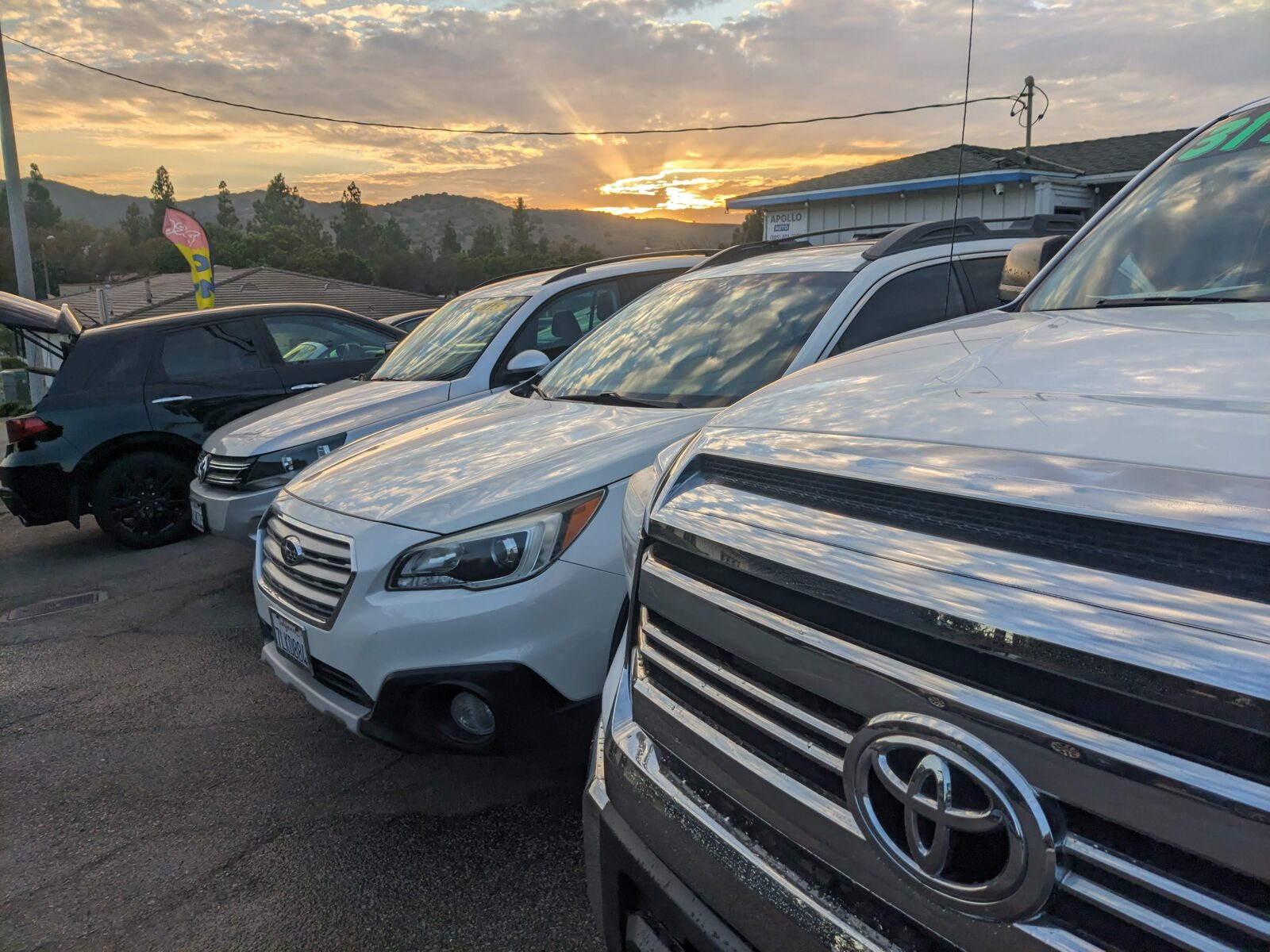 Pre-owned vehicles for sale at the El Monte lot on Garvey Ave